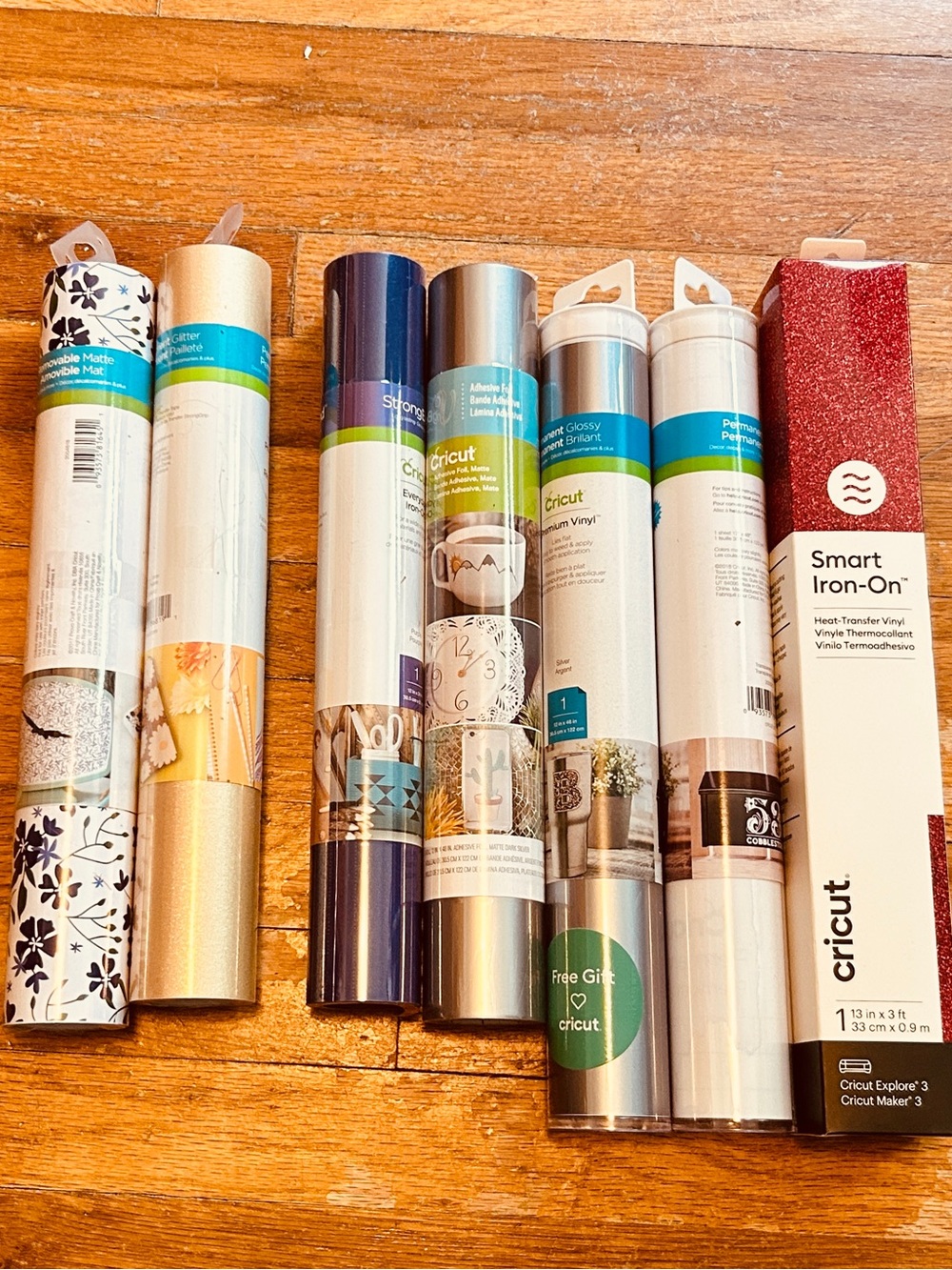 7 Brand New Cricut Assorted Vinyl & Iron-On Rolls